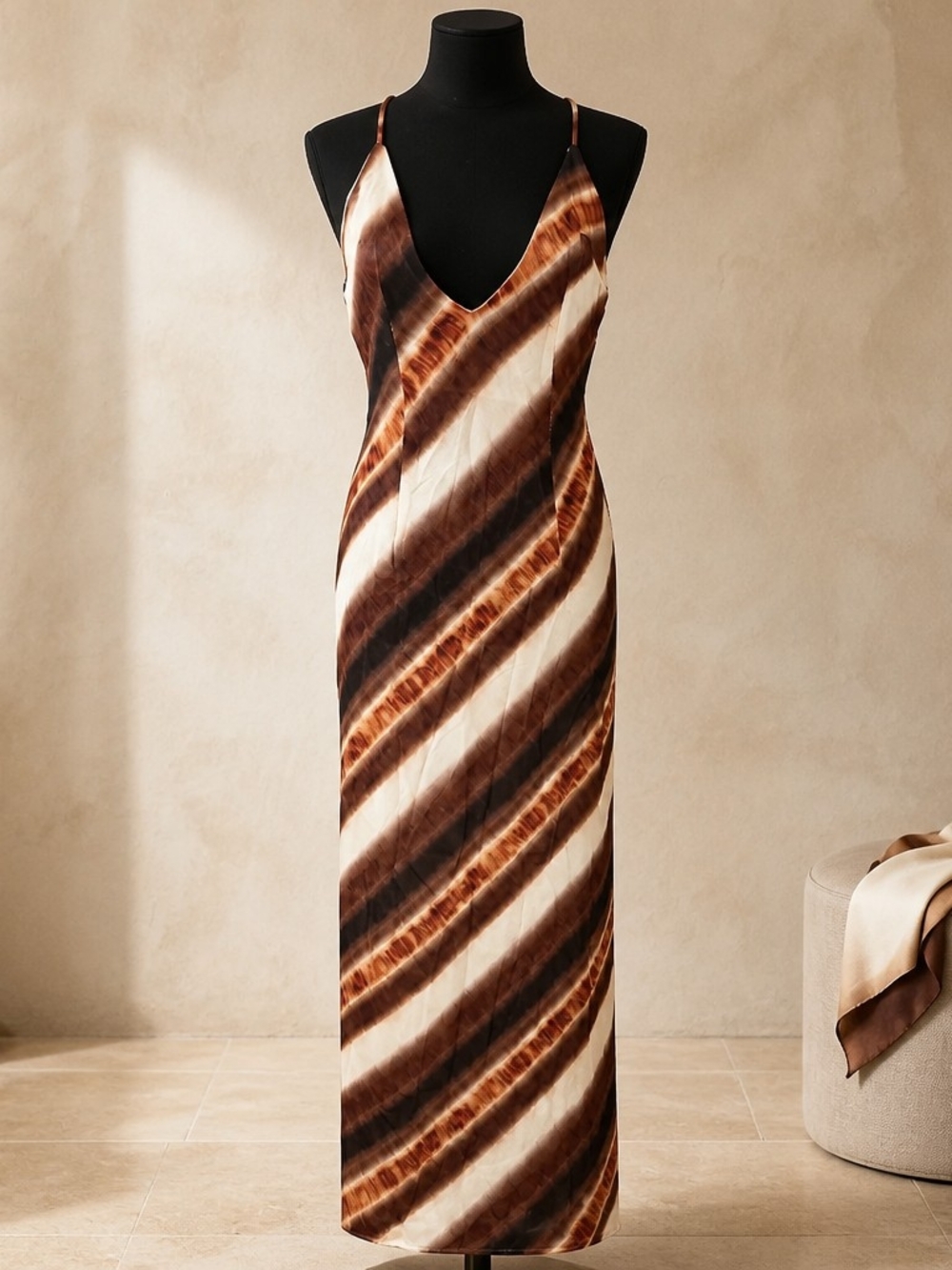Princess Polly Size 0 Mariana Midi Dress In Multi Brown Pattern NWT